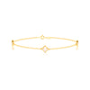 18ct Yellow Gold Mother-of-Pearl Clover Station Bracelet