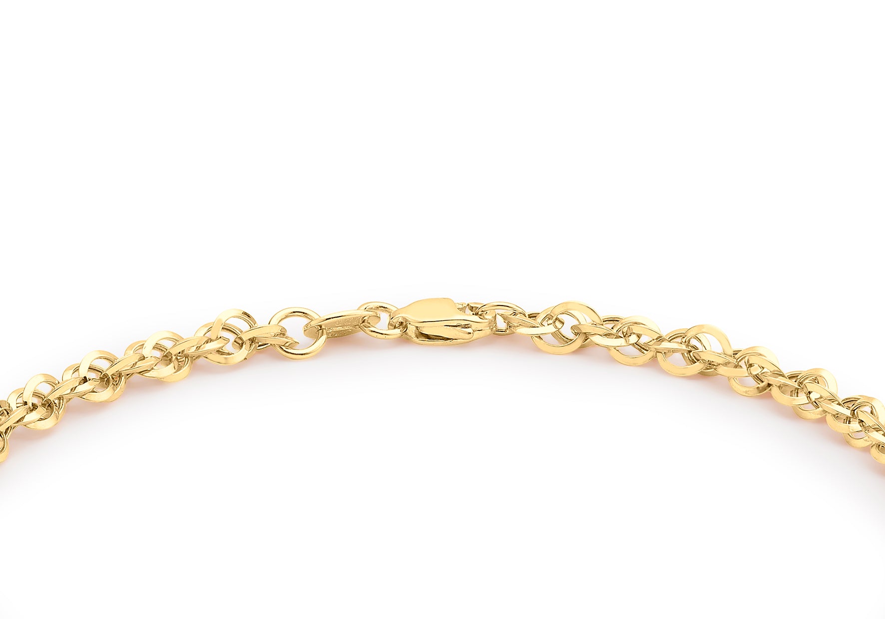 18ct Yellow Gold 60 Diamond Cut Prince of Wales Bracelet