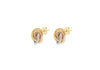 9ct Triple Tone Gold Knot Stud Earrings