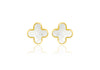 18ct Yellow Gold Mother Of Pearl Petal Stud Earrings