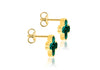 18ct Yellow Gold Malachite Petal Stud Earrings