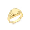 18ct Yellow Gold Oval Ribbed Signet Ring