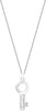 Sterling Silver Channel Set Zirconia Key Pendant