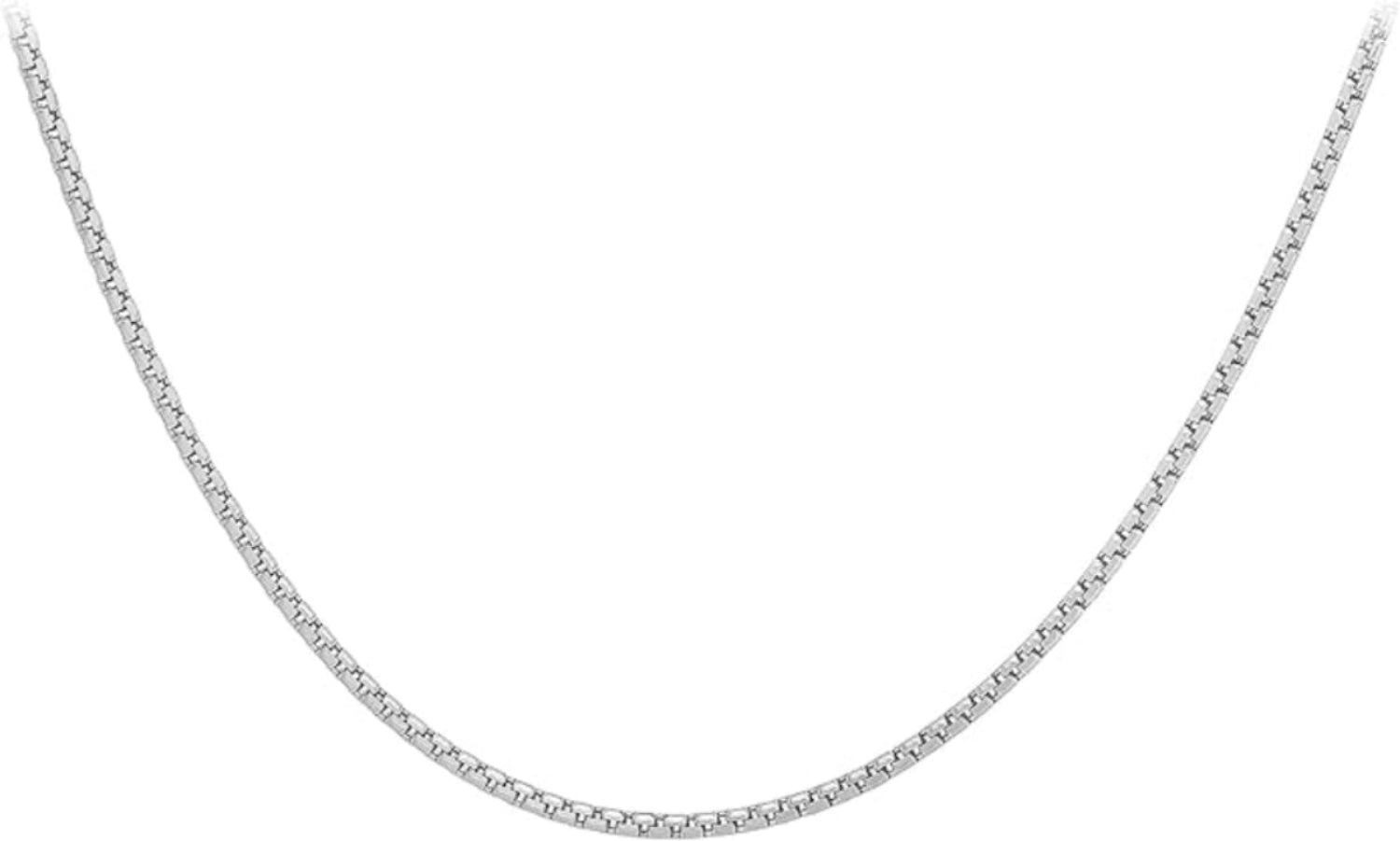 9ct White Gold 36 Diamond Cut Box Belcher Chain