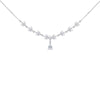 Sterling Silver Rhodium-Plated Marquise Garland Teardrop Zirconia Necklace