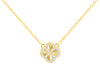 Yellow Gold Plated Sterling Silver Rainbow Clover & Zirconia Pendant