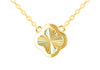 Yellow Gold Plated Sterling Silver Rainbow Clover & Zirconia Pendant