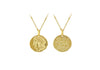 Yellow Gold Plated Sterling Silver Roman Coin Reversable Necklace