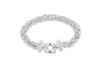 Sterling Silver White Zirconia Byzantine Bracelet