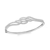 Sterling Silver Pavé Braided Knot Bangle