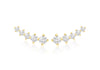 Yellow Gold Plated Sterling Silver White Zirconia Crawler Earrings