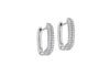 Sterling Silver White Zirconia Box Earrings