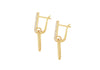 Yellow Gold Plated Sterling Silver Paper Links Zirconia Drop Earrings