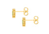 Yellow Gold Plated Sterling Silver Malachite Clover Stud Earrings