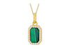 Gold Plated Silver Malachite & White Zirconia Pendant
