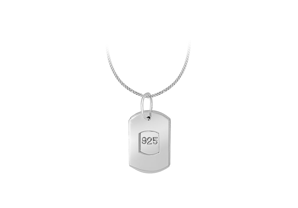 Sterling Silver 925 Double Dog Tag Pendant
