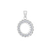 Sterling Silver Rhodium Plated Zirconia Halo Pendant