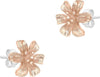 9ct Two-Tone Rose Gold Flower Stud Earrings