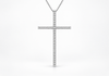 9ct White Gold 0.31ct Diamond Linear Cross Slider Pendant