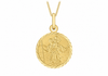 9ct Gold Diamond-Cut Edge St Christopher Medal Pendant Necklace