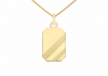 9ct Gold Regimental Stripe Tag Pendant Necklace