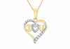 9ct Two-Tone Gold I Love You Open Heart Pendant Necklace