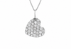 9ct White Gold Pave Set Zirconia Heart Pendant
