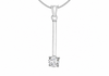 9ct White Gold Solitaire Zirconia Linear Drop Pendant