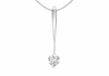 9ct White Gold Solitaire Zirconia Tapered Drop Pendant