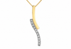 9ct Yellow Gold 0.06ct Diamond Curved Bar Pendant Necklace