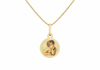 9ct Yellow Gold 11mm Cherub Round Satin Pendant