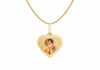 9ct Yellow Gold 14mm Cherub Heart Satin Pendant