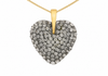 9ct Yellow Gold Black Crystal Pavé Heart Pendant Necklace