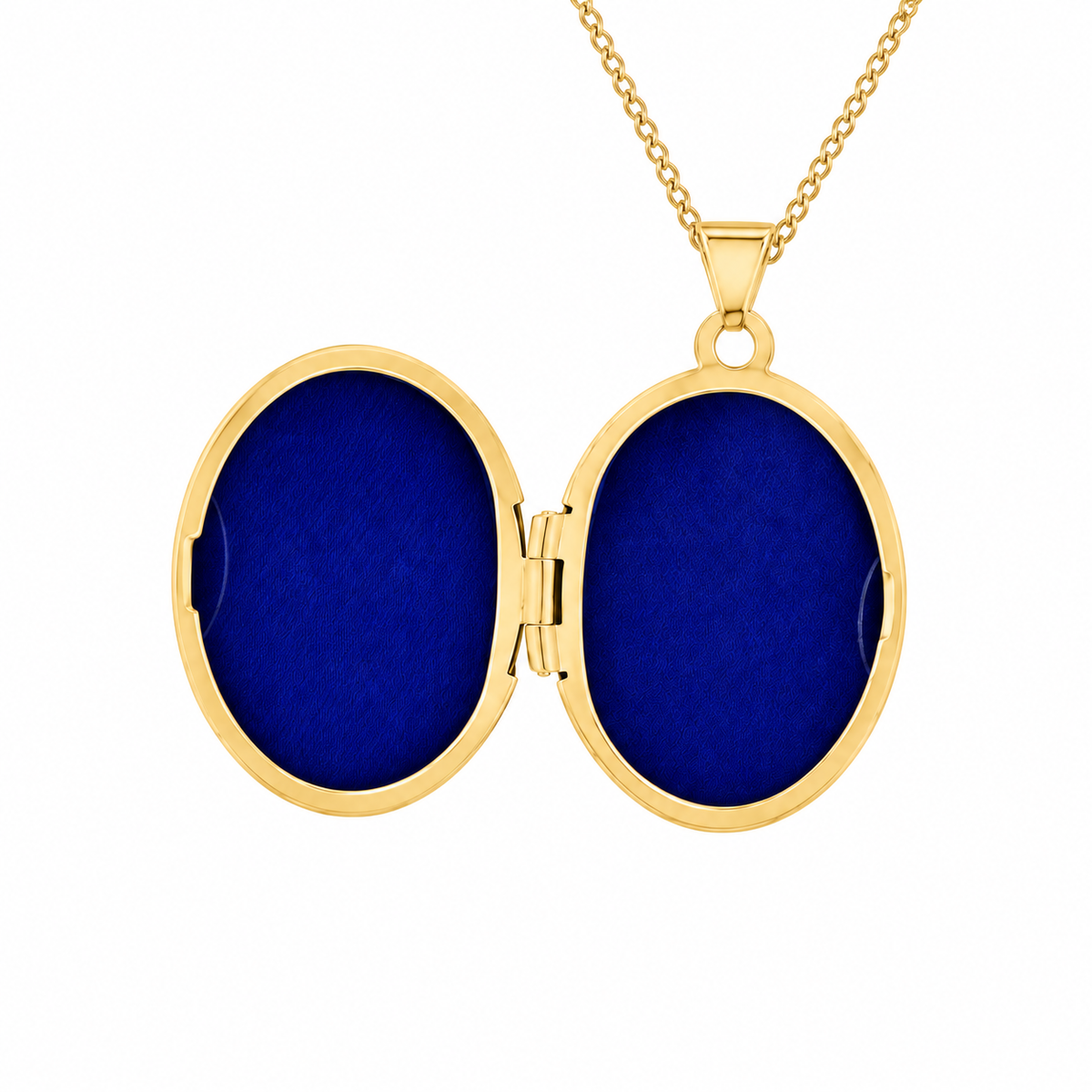 9ct Yellow Gold Etched Flower Oval Locket