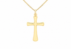 9ct Yellow Gold Flared Cross Pendant Necklace