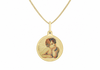 9ct Yellow Gold Raphael Cherub Round Satin Pendant