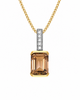 9ct Yellow Gold Smokey Quartz & Diamond Pendant