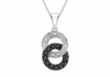 9ct White Gold 0.21ct Black & White Diamond Interlocking Eclipse Pendant