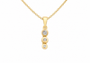 9ct Yellow Gold 0.05ct Diamond Trilogy Doughnut Pendant