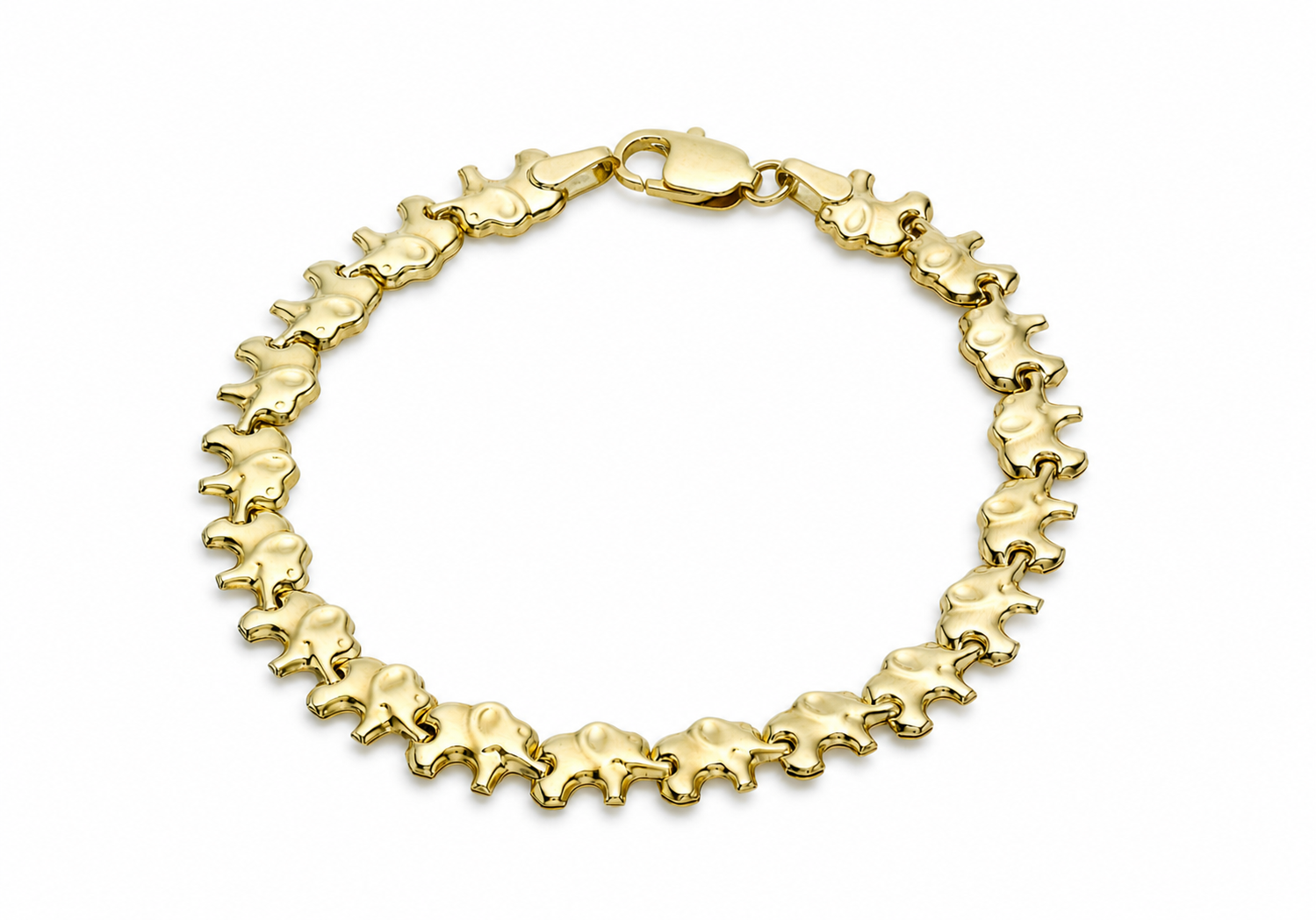 9ct Yellow Gold Elephant Links Bracelet