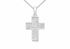 9ct White Gold 0.15ct Diamond Cross Pendant