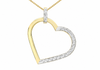 9ct Two-Tone Gold Diamond Cut Heart Pendant