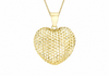 Висулка сърце от мрежесто жълто злато 9ct