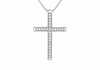 9ct White Gold 0.12ct Diamond Cross Slider Pendant