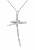 9ct Two-Tone Gold 0.20ct Diamond Cross Pendant