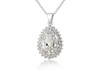 Crystal Zirconia Sterling Silver Teardrop Cluster Pendant
