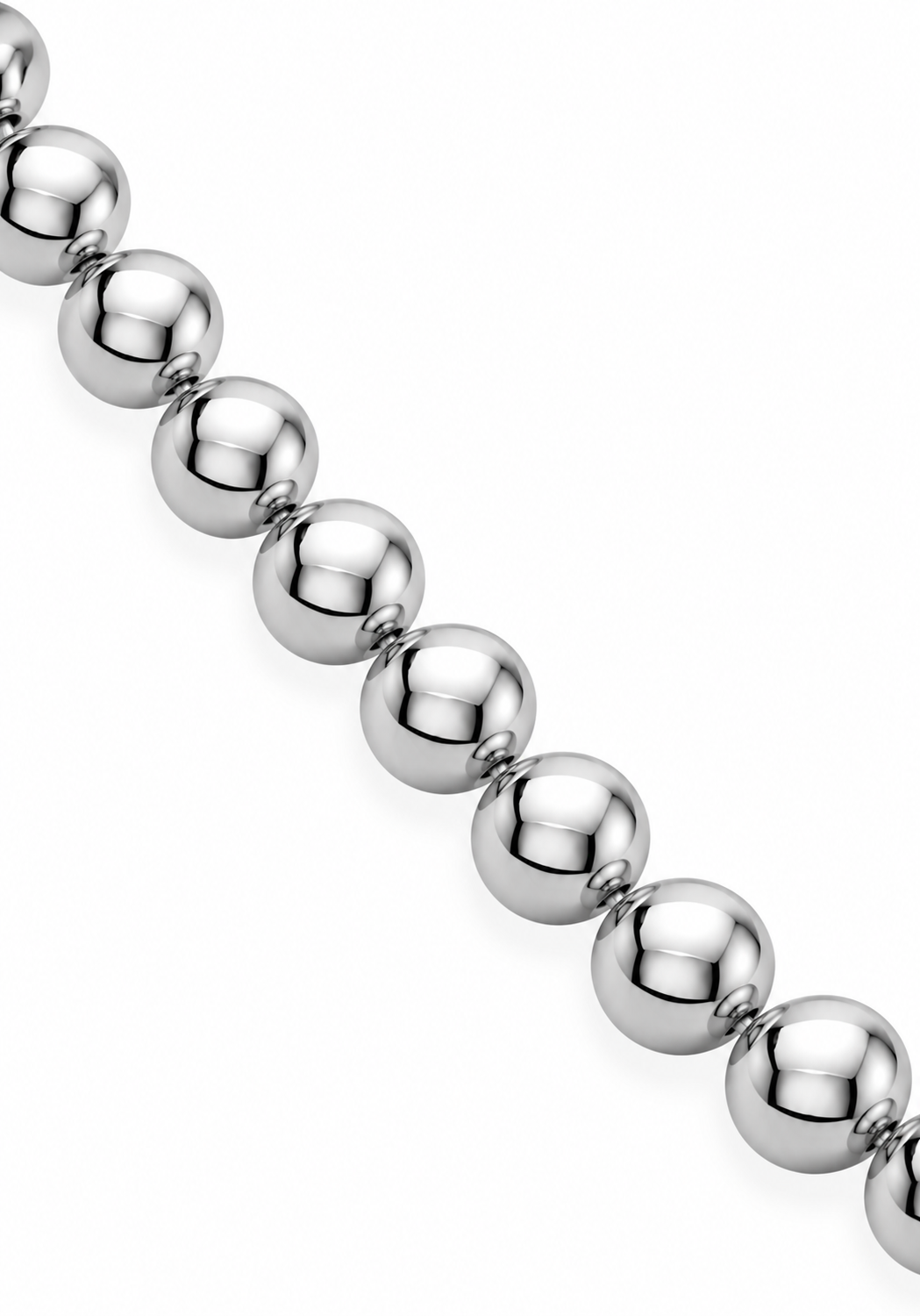 Sterling Silver Polished Bead Chain Necklace