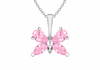 Sterling Silver Pink Zirconia Butterfly Pendant