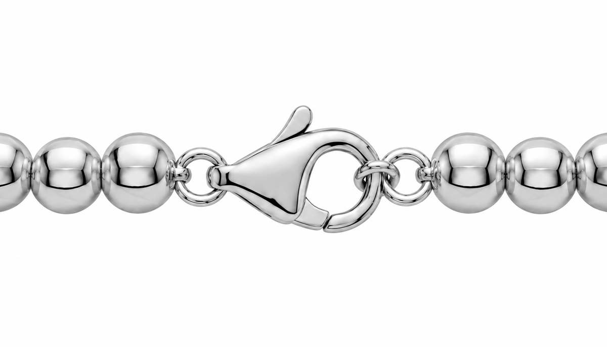 Sterling Silver Polished Bead Chain Necklace
