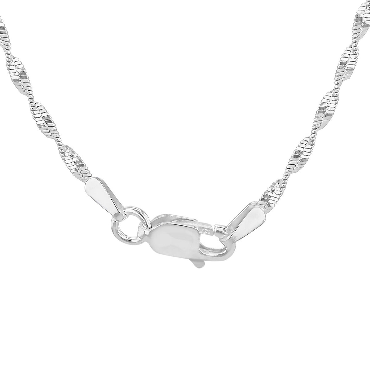 Sterling Silver Twist 5mm Ball Necklace